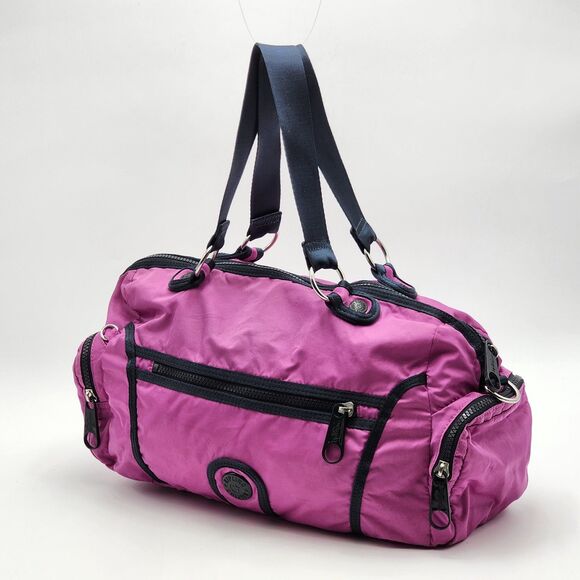 Kipling G*Rilla Girlz Purple Pink Nylon Weekender Travel Duffle Bag - Picture 2 of 9